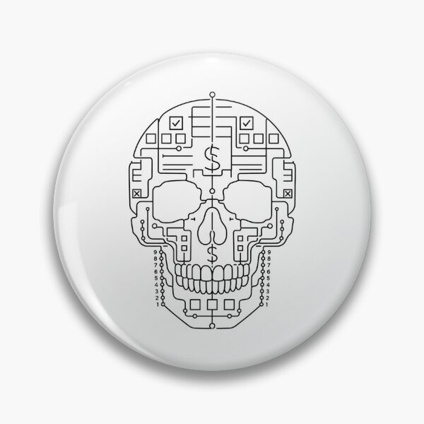 Item preview, Minimalist Schematic Skull Tech Finance Linework designed and sold by chattsuede.