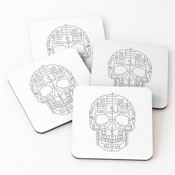 Item preview, Minimalist Schematic Skull Tech Finance Linework designed and sold by chattsuede.