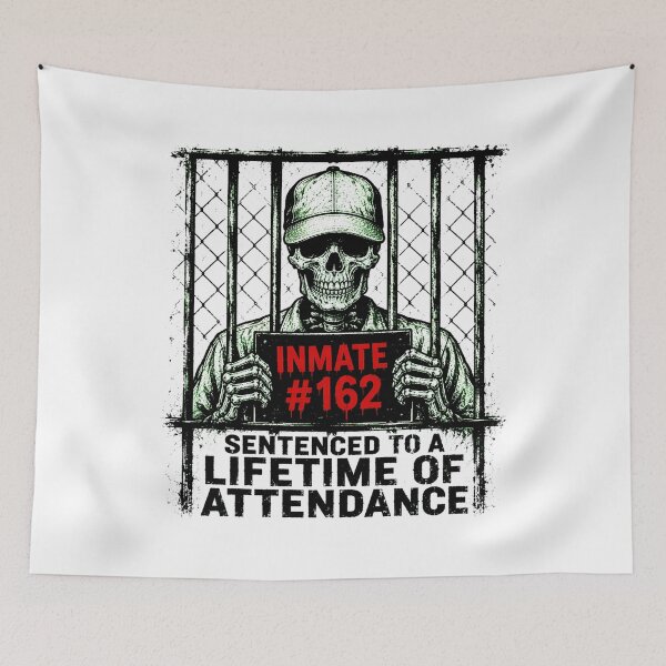 Item preview, Sentenced To Attendance Skull Mugshot Dark Humor designed and sold by chattsuede.