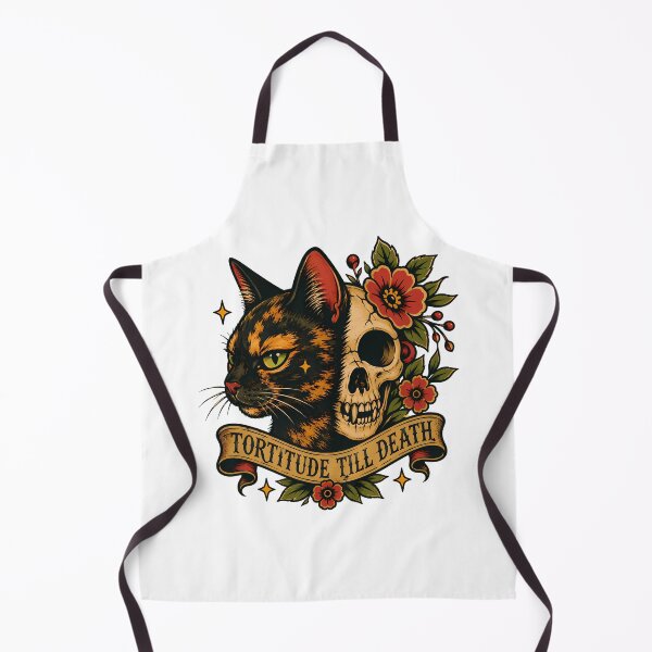 Item preview, Tortitude Till Death Gothic Tortoiseshell Skull Tattoo designed and sold by chattsuede.