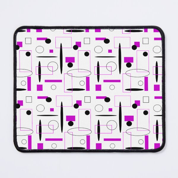 Item preview, Geometric pattern in fuchsia, black and white designed and sold by Elwira Studio.