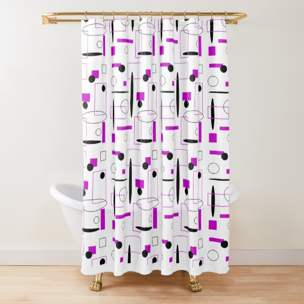 Item preview, Geometric pattern in fuchsia, black and white designed and sold by Elwira Studio.