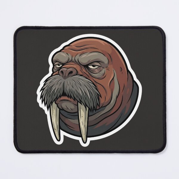 Item preview, Walrus Sticker | Grumpy Walrus Illustration | Cute Marine Mammal Art | Ocean Wildlife Cartoon | Arctic Animal Decal designed and sold by Bhaskar Digital Art.