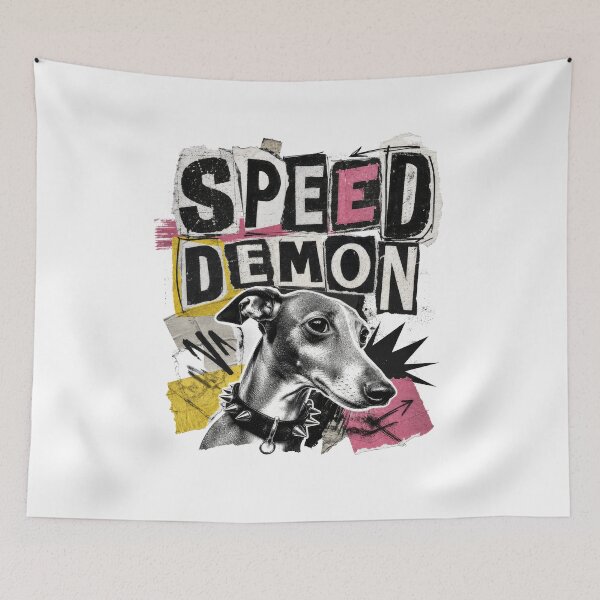 Item preview, Speed Demon Italian Greyhound Punk Dog Design designed and sold by AntiqueImages.
