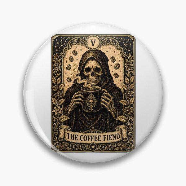 Item preview, Coffee Fiend Tarot Card Gothic Grim Reaper designed and sold by chattsuede.
