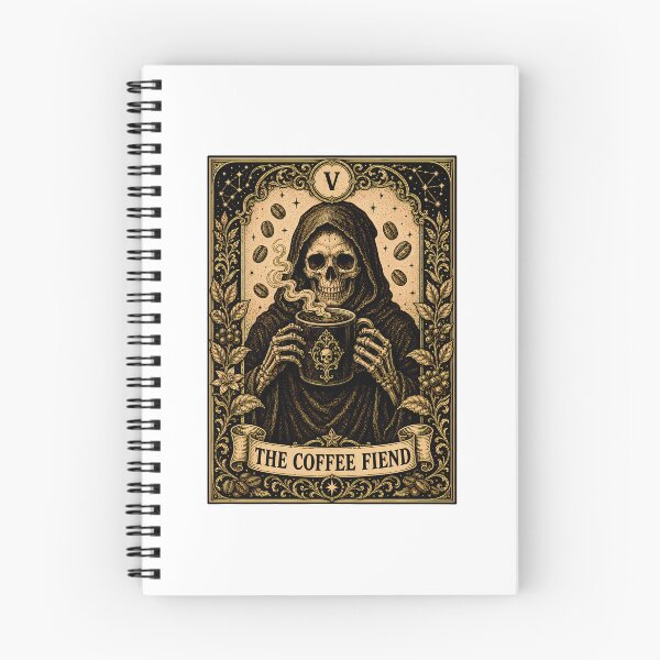 Item preview, Coffee Fiend Tarot Card Gothic Grim Reaper designed and sold by chattsuede.