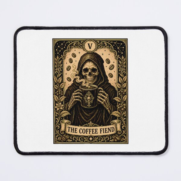 Item preview, Coffee Fiend Tarot Card Gothic Grim Reaper designed and sold by chattsuede.