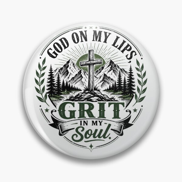 Item preview, God on My Lips Grit in My Soul Christian Mountain Vintage T-Shirt | Faith Outdoor Adventure Gift designed and sold by Canvas Harbor.