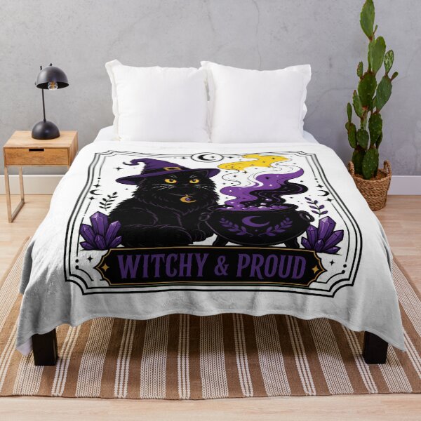 Item preview, Non Binary Witch Cat Witchy And Proud designed and sold by chattsuede.