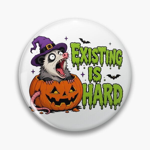 Item preview, Screaming Opossum Halloween Meme Existing Is Hard designed and sold by chattsuede.
