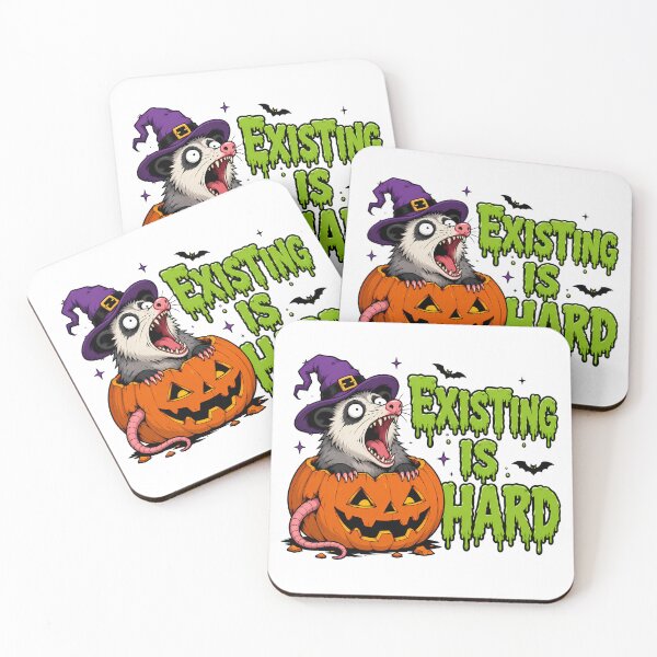 Item preview, Screaming Opossum Halloween Meme Existing Is Hard designed and sold by chattsuede.