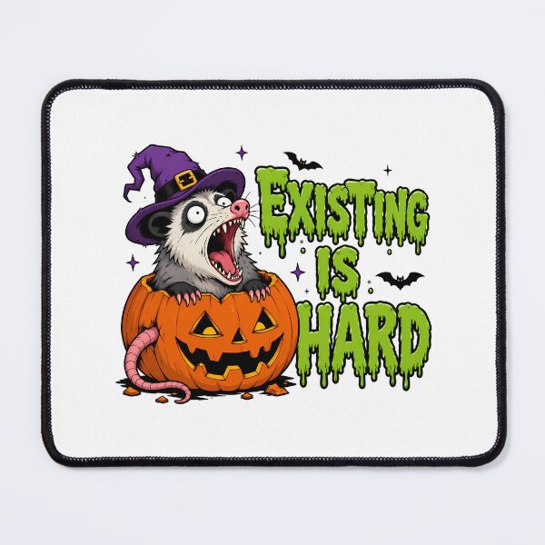 Item preview, Screaming Opossum Halloween Meme Existing Is Hard designed and sold by chattsuede.
