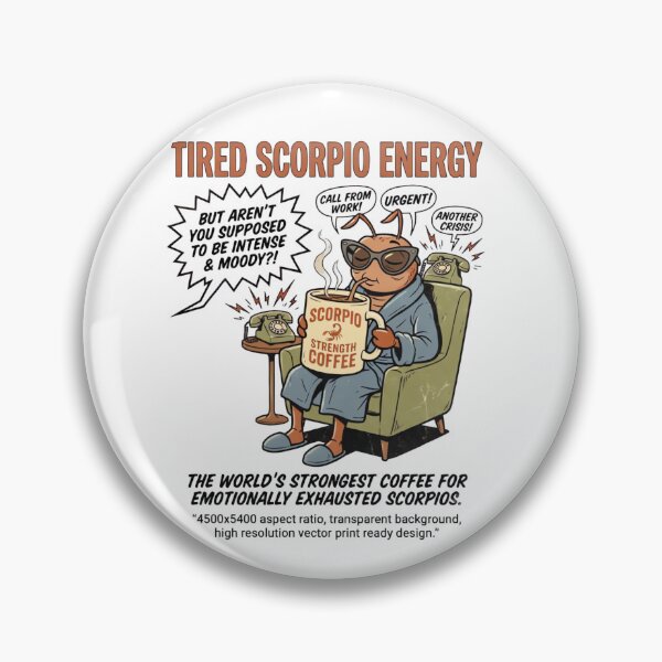 Item preview, Tired Scorpio Energy Funny Vintage Coffee Advertisement Retro Zodiac Design designed and sold by urbinet.
