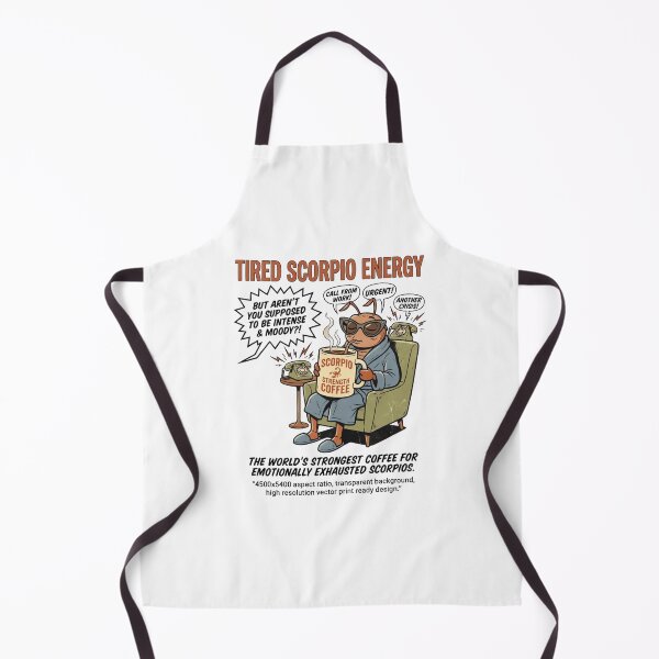 Item preview, Tired Scorpio Energy Funny Vintage Coffee Advertisement Retro Zodiac Design designed and sold by urbinet.