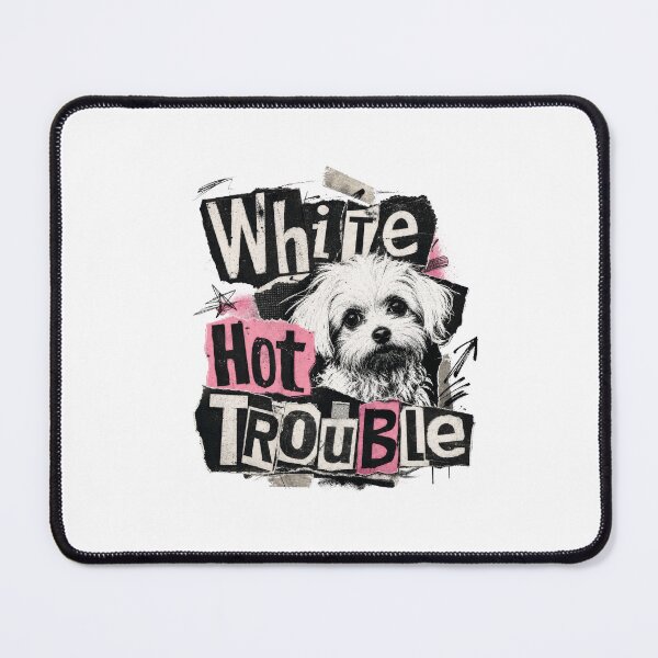 Item preview, White Hot Trouble Maltese Grunge Style designed and sold by AntiqueImages.