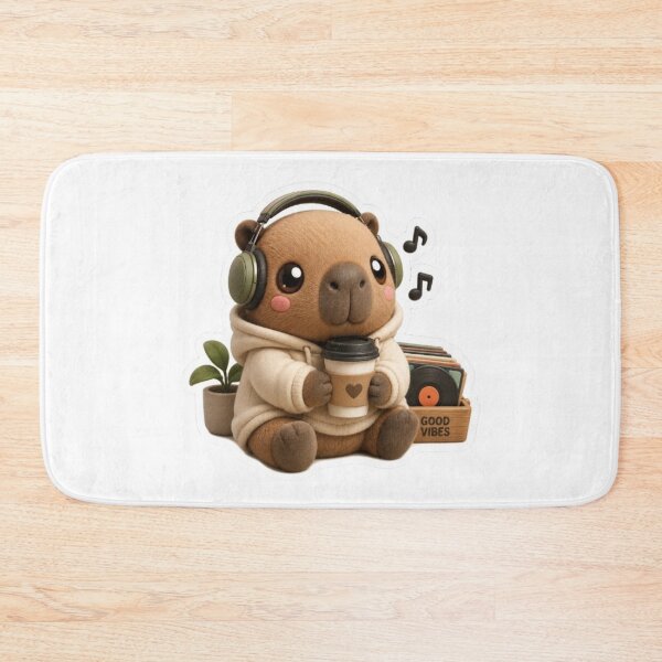 Item preview, Capy with Coffee and Headphones designed and sold by Snurly.