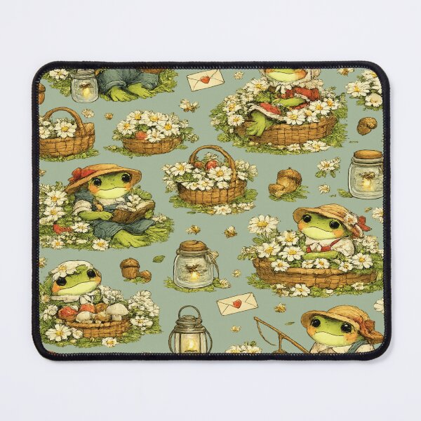 Item preview, Cute Cottagecore Frog Seamless Pattern | Whimsical Forest Frogs, Mushrooms & Wildflowers designed and sold by AvalonTshirts.