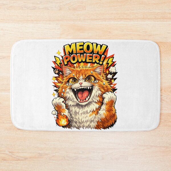 Item preview, Meow Power Angry Orange Cat designed and sold by IMOBILYARI VibeCore.