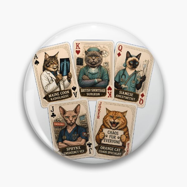 Item preview, Cat Lover's Hand – Funny Veterinary Cat Playing Cards designed and sold by Bettybee00.