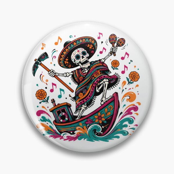 Item preview, Dia de los Muertos Skeleton Sailor with Maracas designed and sold by chattsuede.