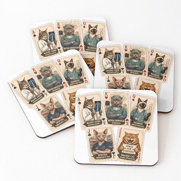 Item preview, Cat Lover's Hand – Funny Veterinary Cat Playing Cards designed and sold by Bettybee00.