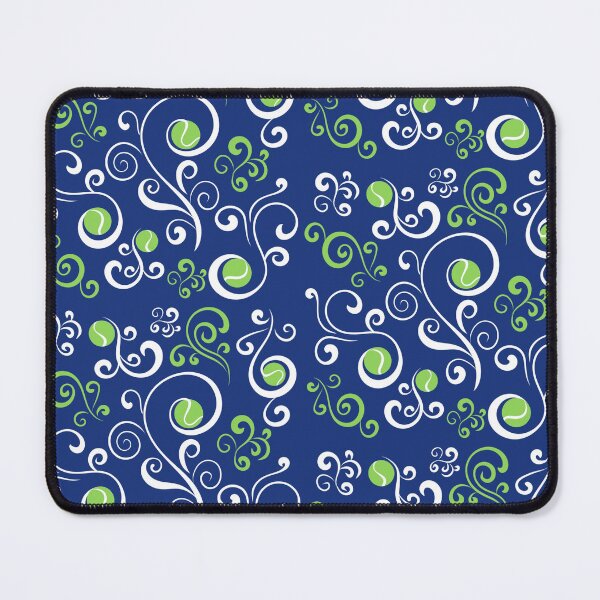 Item preview, Tennis ball swirls on navy designed and sold by ArtbyCouture.