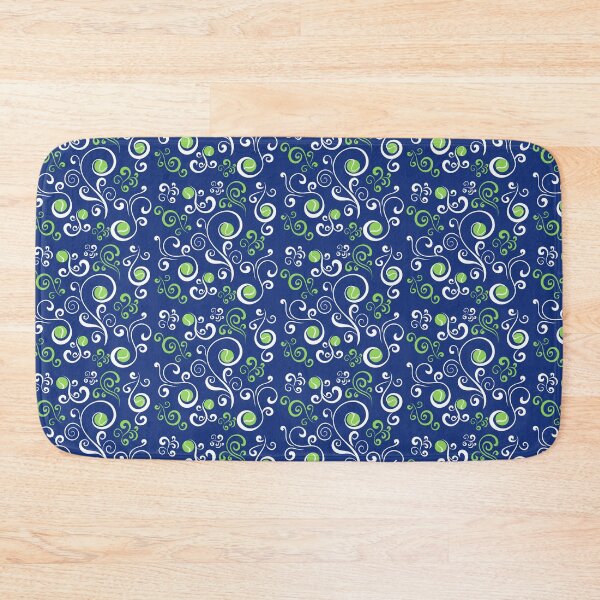 Item preview, Tennis ball swirls on navy designed and sold by ArtbyCouture.