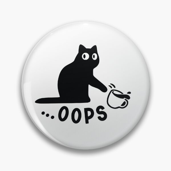 Item preview, Funny black cat silhouette knocking over a coffee mug oops concept designed and sold by ahmapoy.