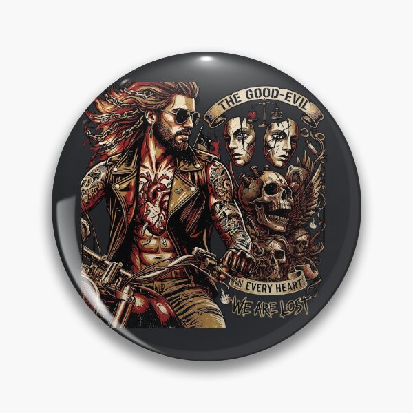 Item preview, The Good Evil Biker Heart designed and sold by Voodoo Store Paranormal Collections.