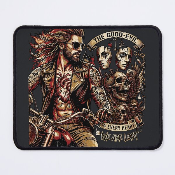 Item preview, The Good Evil Biker Heart designed and sold by Voodoo Store Paranormal Collections.