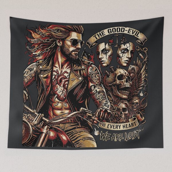 Item preview, The Good Evil Biker Heart designed and sold by Voodoo Store Paranormal Collections.
