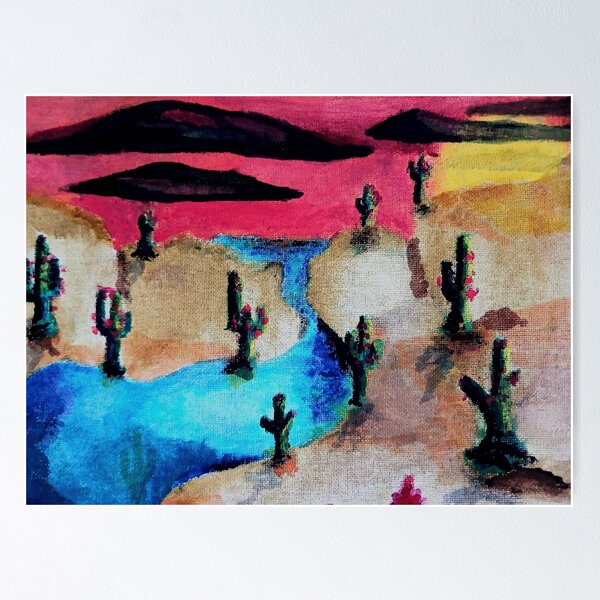 Item preview, Golden Desert with Cactus Trees designed and sold by Aquamarineelle.