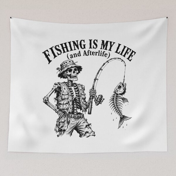Item preview, Fishing Is My Life Skeleton Gothic Fisherman designed and sold by chattsuede.