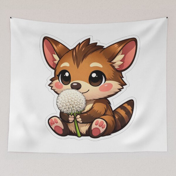 Item preview, Cute Fox Holding A White Dandelion designed and sold by Owcomm.