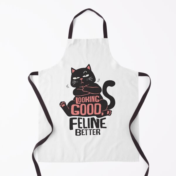 Item preview, Funny Black Cat Cartoon with Feline Better Wordplay Pun designed and sold by ahmapoy.