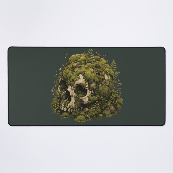 Item preview, Moss Covered Animal Skull Forest Floor Nature Illustration designed and sold by SimplePoDesign.