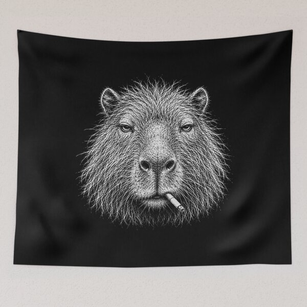 Item preview, Funny Capybara Smoking Cigarette With Scruffy Looking designed and sold by gunaone-design.