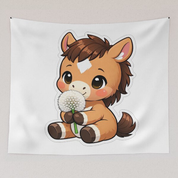 Item preview, Cute Baby Horse Holding A Dandelion designed and sold by Owcomm.