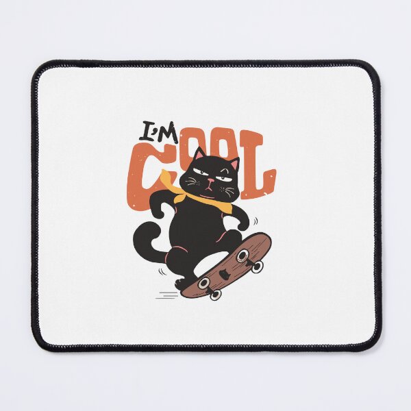 Item preview, Cool Black Cat Skateboarding Cartoon Graphic Illustration designed and sold by ahmapoy.