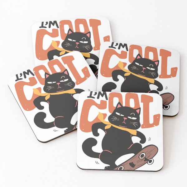 Item preview, Cool Black Cat Skateboarding Cartoon Graphic Illustration designed and sold by ahmapoy.