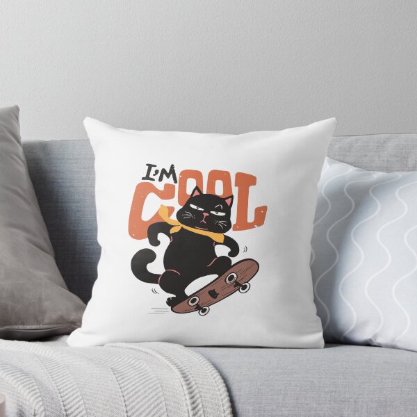 Item preview, Cool Black Cat Skateboarding Cartoon Graphic Illustration designed and sold by ahmapoy.