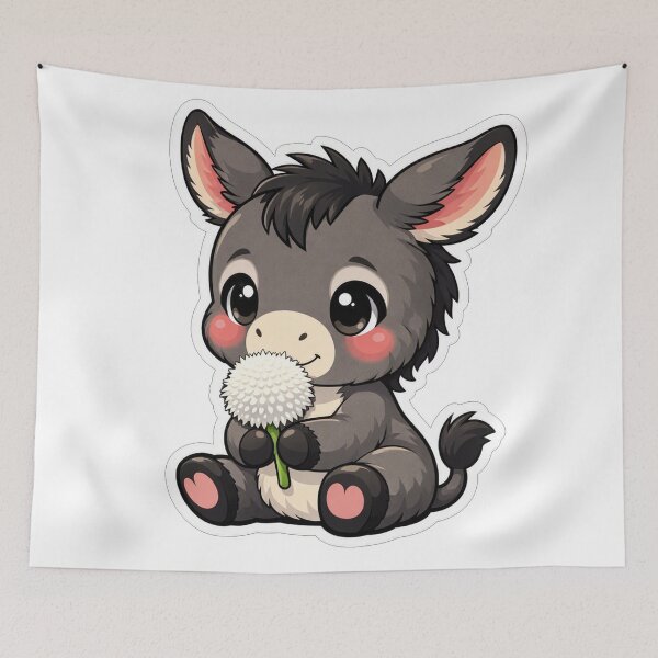 Item preview, Cute Baby Donkey Holding A Dandelion designed and sold by Owcomm.