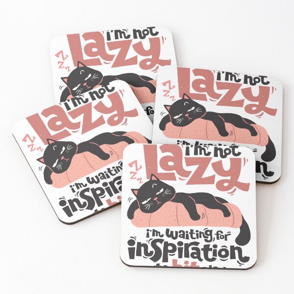 Item preview, Funny Sarcastic Black Cat Illustration with I'm Not Lazy Quote designed and sold by ahmapoy.
