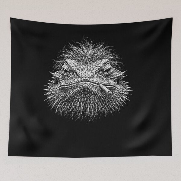 Item preview, Funny Bearded Dragon Smoking Cigarette With Scruffy Looking designed and sold by gunaone-design.