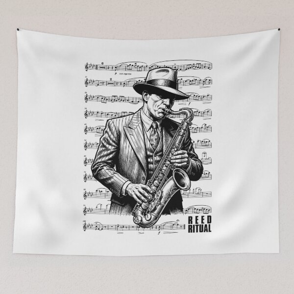 Item preview, Saxophonist Reed Ritual Saxophone Player Vintage Sheet Music designed and sold by GrandeDuc.