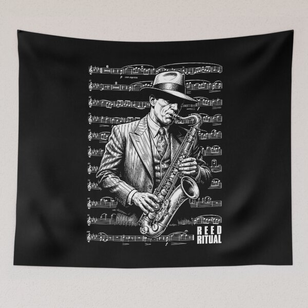 Item preview, Saxophonist Reed Ritual Saxophone Player Vintage Sheet Music designed and sold by GrandeDuc.