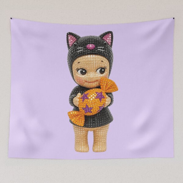Item preview, Sonny Angel Black Cat Halloween Disco designed and sold by Eleanor Reyelt Art.