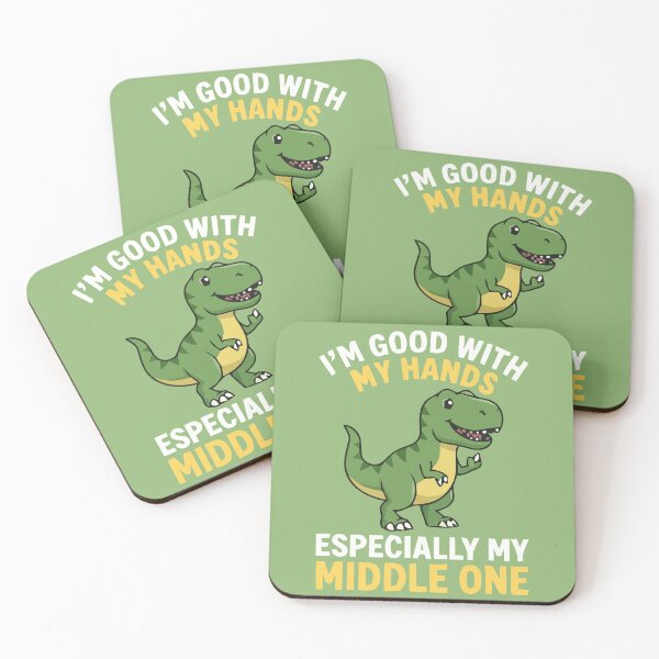 Item preview, Im Good With My Hands Middle One T-Rex Dinosaur designed and sold by Amir Faysal.
