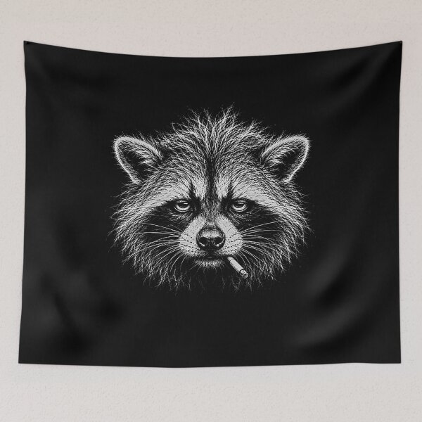 Item preview, Funny Raccoon Smoking Cigarette With Scruffy Looking designed and sold by gunaone-design.