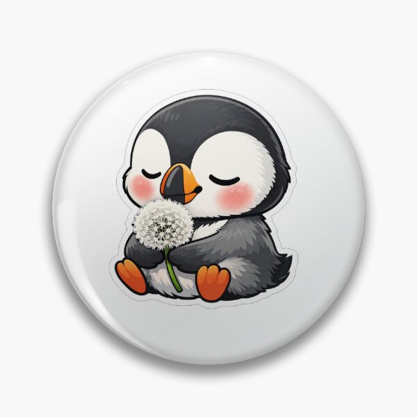 Item preview, Cute Baby Penguin Holding White Dandelion designed and sold by Owcomm.